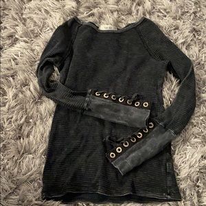 Grommet lace up shirt